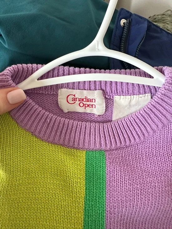 Vintage Canadian Open Colorblock Knit Sweater - Picture 5 of 6